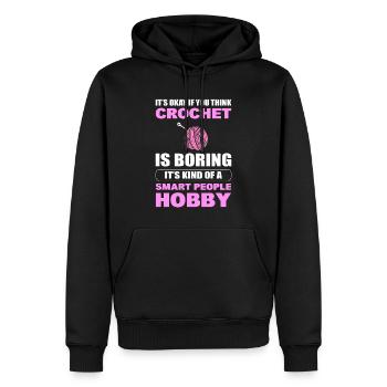 Crochet Hobby Crochet - Sweat à capuche Premium bio Homme - noir - Devant - Nico (187cm)