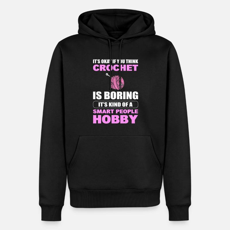 Crochet Hobby Crochet - Sweat à capuche Premium bio Homme - noir