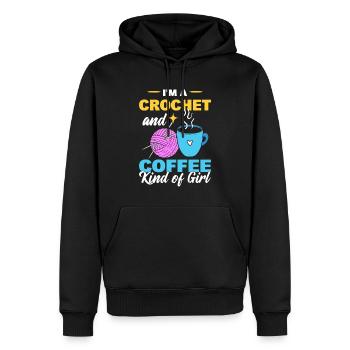 Crochet & Coffee Girl Coffee & Crochet Lovers - Sweat à capuche Premium bio Homme - noir - Devant - Nico (187cm)