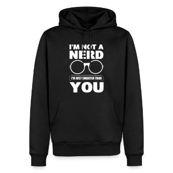 Je ne suis pas un lecteur de livres nerd - Sweat à capuche Premium bio Homme - noir - Devant - Nico (187cm)