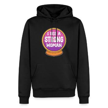 I See A Strong Woman Feminismusaktivist - Männer Premium Bio Hoodie - Schwarz - Vorne - Nico (187cm)