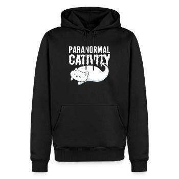Paranormale Katze Geisterjäger - Männer Premium Bio Hoodie - Schwarz - Vorne - Nico (187cm)