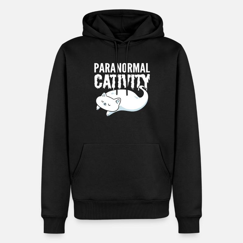 Paranormal Cat Ghostbusters - Sweat à capuche Premium bio Homme - noir