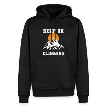 Continuez à grimper les alpinistes - Sweat à capuche Premium bio Homme - noir - Devant - Nico (187cm)
