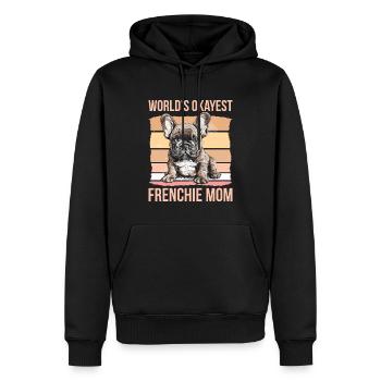 La maman Frenchie la plus correcte du monde - Sweat à capuche Premium bio Homme - noir - Devant - Nico (187cm)