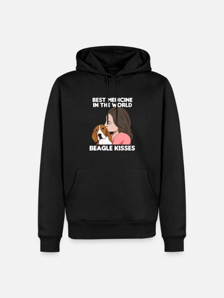 Beagle kisses beagle lover - Men’s Premium Organic Hoodie - black