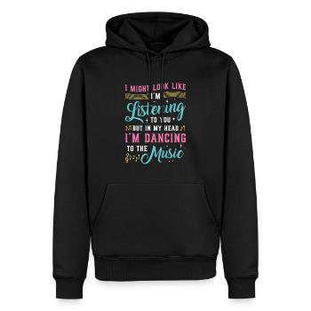 Mais dans ma tête, je danse sur la musique - Sweat à capuche Premium bio Homme - noir - Devant - Nico (187cm)