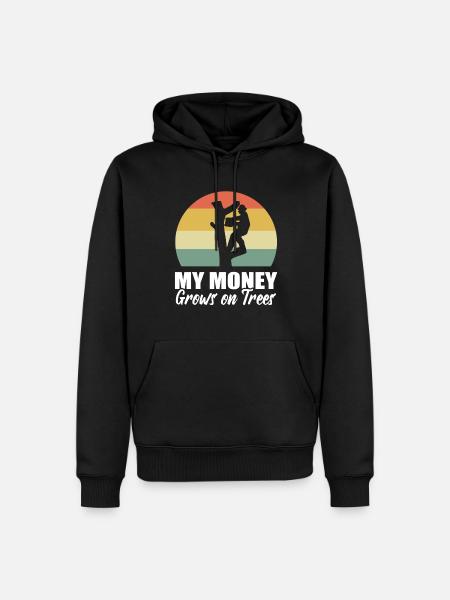My Money Grows On Trees Lumberjack - Men’s Premium Organic Hoodie - black