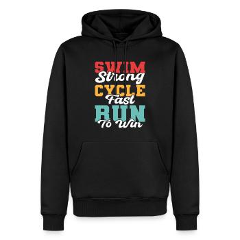 Triathlon - Männer Premium Bio Hoodie - Schwarz - Vorne - Nico (187cm)