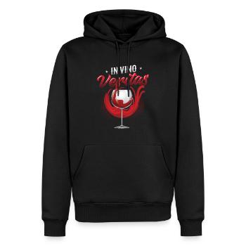 In Vino Veritas, Weinliebhaber, Weinverkostung - Männer Premium Bio Hoodie - Schwarz - Vorne - Nico (187cm)