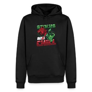 Actions et refroidir, acheter - Sweat à capuche Premium bio Homme - noir - Devant - Nico (187cm)