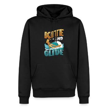 Kite And Glide, Kitesurfing - Männer Premium Bio Hoodie - Schwarz - Vorne - Nico (187cm)