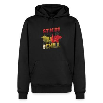Actions et refroidir, acheter - Sweat à capuche Premium bio Homme - noir - Devant - Nico (187cm)