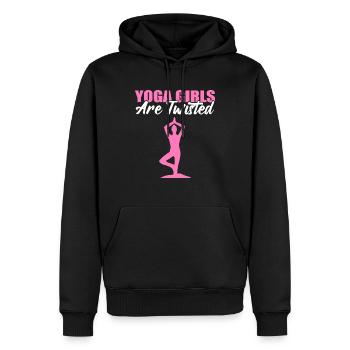 Yoga Girls Are Twisted Pilates - Men’s Premium Organic Hoodie - black - Front - Nico (187cm)