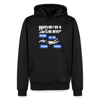 Anatomie de l’entraîneur de natation - Sweat à capuche Premium bio Homme - noir - Devant - Nico (187cm)