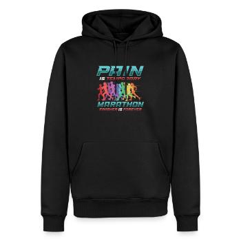 Marathon-Finisher, Ist Für Immer Marathon-Läufer - Männer Premium Bio Hoodie - Schwarz - Vorne - Nico (187cm)
