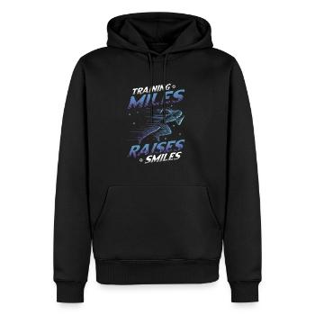 Training Miles, Raises Smiles, Marathon Laufen - Männer Premium Bio Hoodie - Schwarz - Vorne - Nico (187cm)