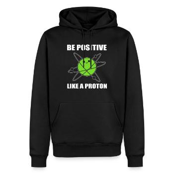 Soyez positif comme un microbiologiste à protons - Sweat à capuche Premium bio Homme - noir - Devant - Nico (187cm)