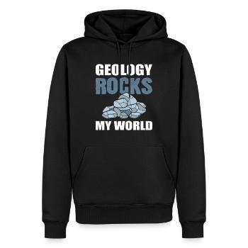 La géologie berce mon collectionneur de pierres du monde - Sweat à capuche Premium bio Homme - noir - Devant - Nico (187cm)