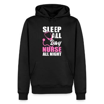 Sleep All Day Nurse All Night Gesundheitsassistent - Männer Premium Bio Hoodie - Schwarz - Vorne - Nico (187cm)