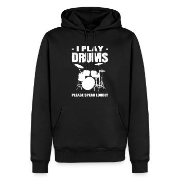 I play drums drum player - Men’s Premium Organic Hoodie - black - Front - Nico (187cm)