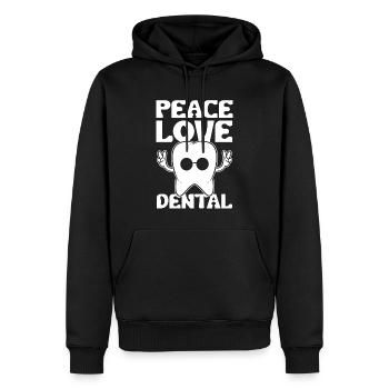 Peace Love Dental Zahnarzthelferin - Männer Premium Bio Hoodie - Schwarz - Vorne - Nico (187cm)