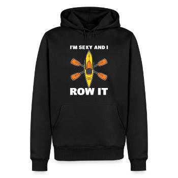 Je suis sexy et je rame pagayeur - Sweat à capuche Premium bio Homme - noir - Devant - Nico (187cm)