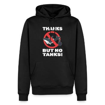 Thanks But No Tanks! Naturschutzbiologe - Männer Premium Bio Hoodie - Schwarz - Vorne - Nico (187cm)