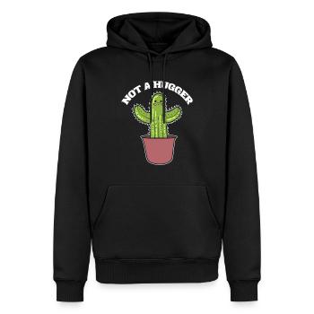 Pas un solitaire câlin - Sweat à capuche Premium bio Homme - noir - Devant - Nico (187cm)
