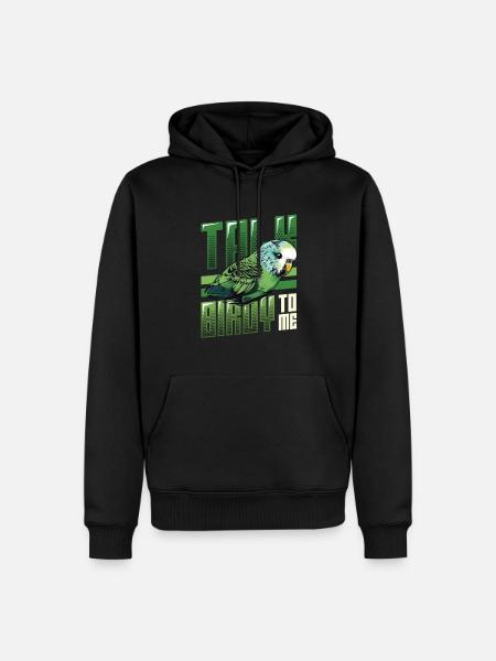 Talk Birdy To Me - Budgie - Men’s Premium Organic Hoodie - black