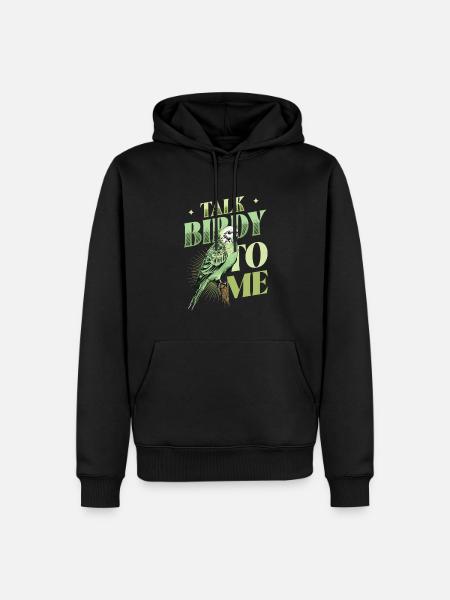 Talk Birdy To Me - Budgie - Men’s Premium Organic Hoodie - black