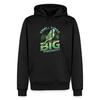 Kleine Vögel Große Persönlichkeit, Wellensittich - Männer Premium Bio Hoodie - Schwarz - Vorne - Nico (187cm)