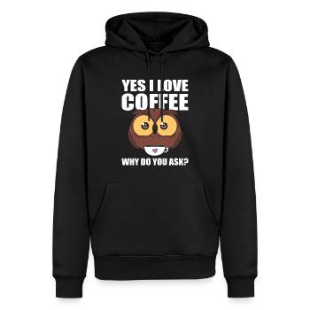 Eulen Kaffeeliebhaber Kaffee - Männer Premium Bio Hoodie - Schwarz - Vorne - Nico (187cm)