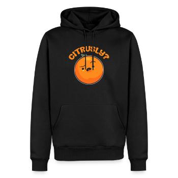 Lustige Orange Feldarbeiter - Männer Premium Bio Hoodie - Schwarz - Vorne - Nico (187cm)