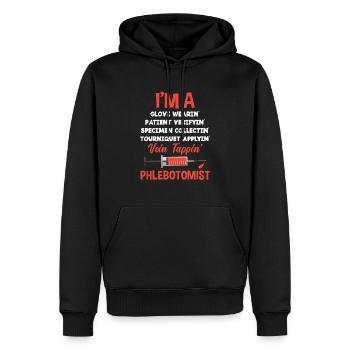 Punktionskraft - Männer Premium Bio Hoodie - Schwarz - Vorne - Nico (187cm)