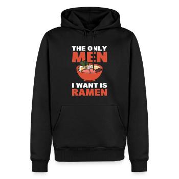 Ramen-Nudeln Ramenliebhaber - Männer Premium Bio Hoodie - Schwarz - Vorne - Nico (187cm)
