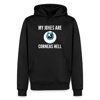 Optiker Witze Augenarzt - Männer Premium Bio Hoodie - Schwarz - Vorne - Nico (187cm)