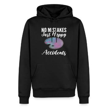 No Mistakes Just Happy Accidents Handwerker - Männer Premium Bio Hoodie - Schwarz - Vorne - Nico (187cm)