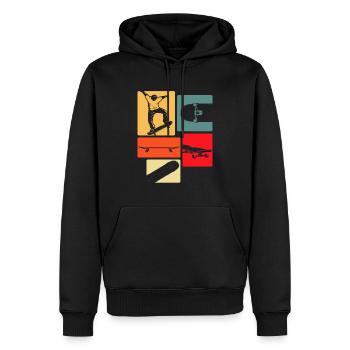 Skateboard Skateboarder Geschenk - Männer Premium Bio Hoodie - Schwarz - Vorne - Nico (187cm)