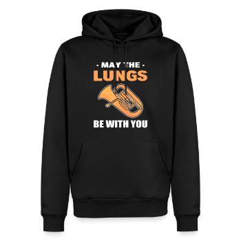 Lustiger Tuba-Spieler - Männer Premium Bio Hoodie - Schwarz - Vorne - Nico (187cm)