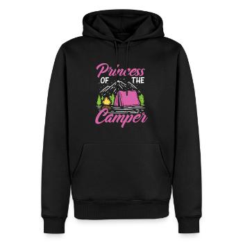 Prizessin Camping Camper - Männer Premium Bio Hoodie - Schwarz - Vorne - Nico (187cm)