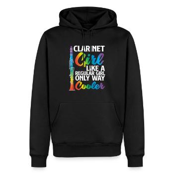 Clarinette Musicienne - Sweat à capuche Premium bio Homme - noir - Devant - Nico (187cm)