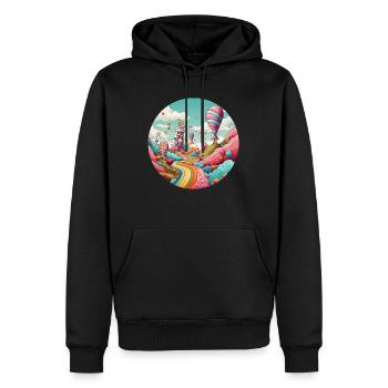 Voyage fantastique: un style unique - Sweat à capuche Premium bio Homme - noir - Devant - Nico (187cm)