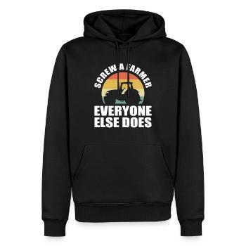 Lustiger Traktorfahrer - Männer Premium Bio Hoodie - Schwarz - Vorne - Nico (187cm)