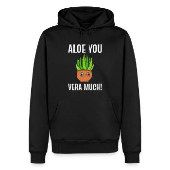 Aloe You Very Much! Pflanzenbetreuer - Männer Premium Bio Hoodie - Schwarz - Vorne - Nico (187cm)