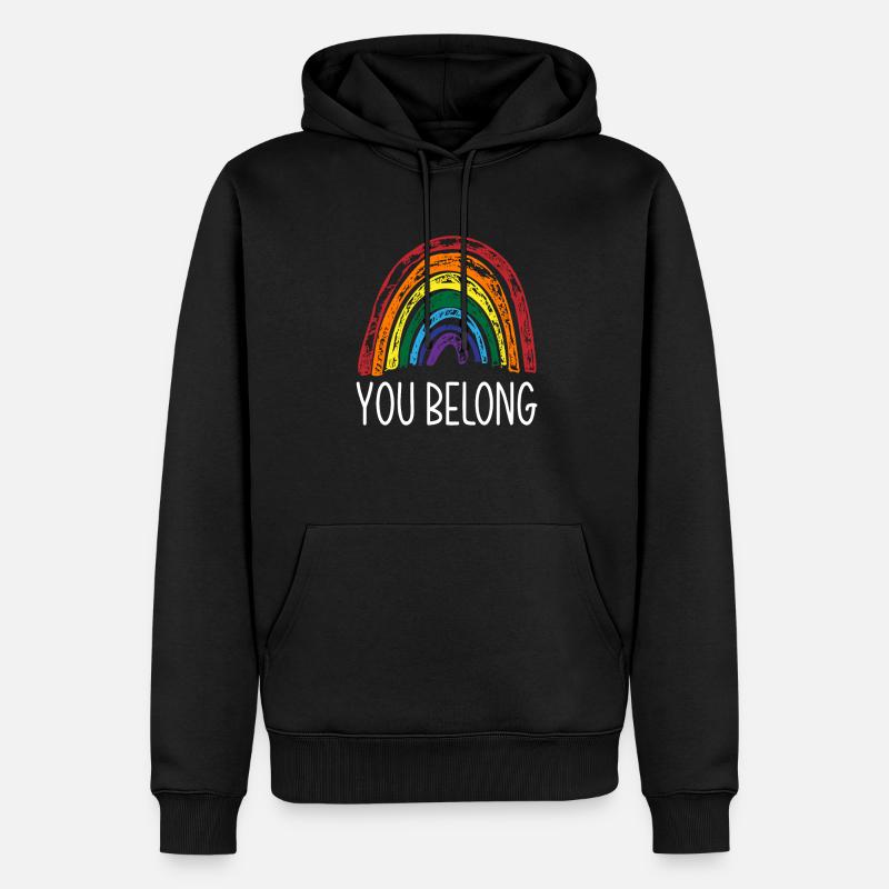 LGBTQ Regenbogen Stolz - Männer Premium Bio Hoodie - Schwarz