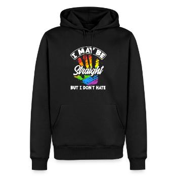 LGBTQ Regenbogen Stolz - Männer Premium Bio Hoodie - Schwarz - Vorne - Nico (187cm)