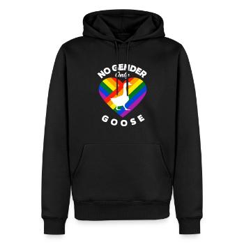 LGBTQ Rainbow Heart Goose Equality - Sweat à capuche Premium bio Homme - noir - Devant - Nico (187cm)