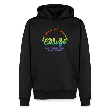 LGBTQ Motivation - Sweat à capuche Premium bio Homme - noir - Devant - Nico (187cm)