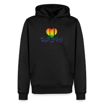LGBTQ - Sweat à capuche Premium bio Homme - noir - Devant - Nico (187cm)